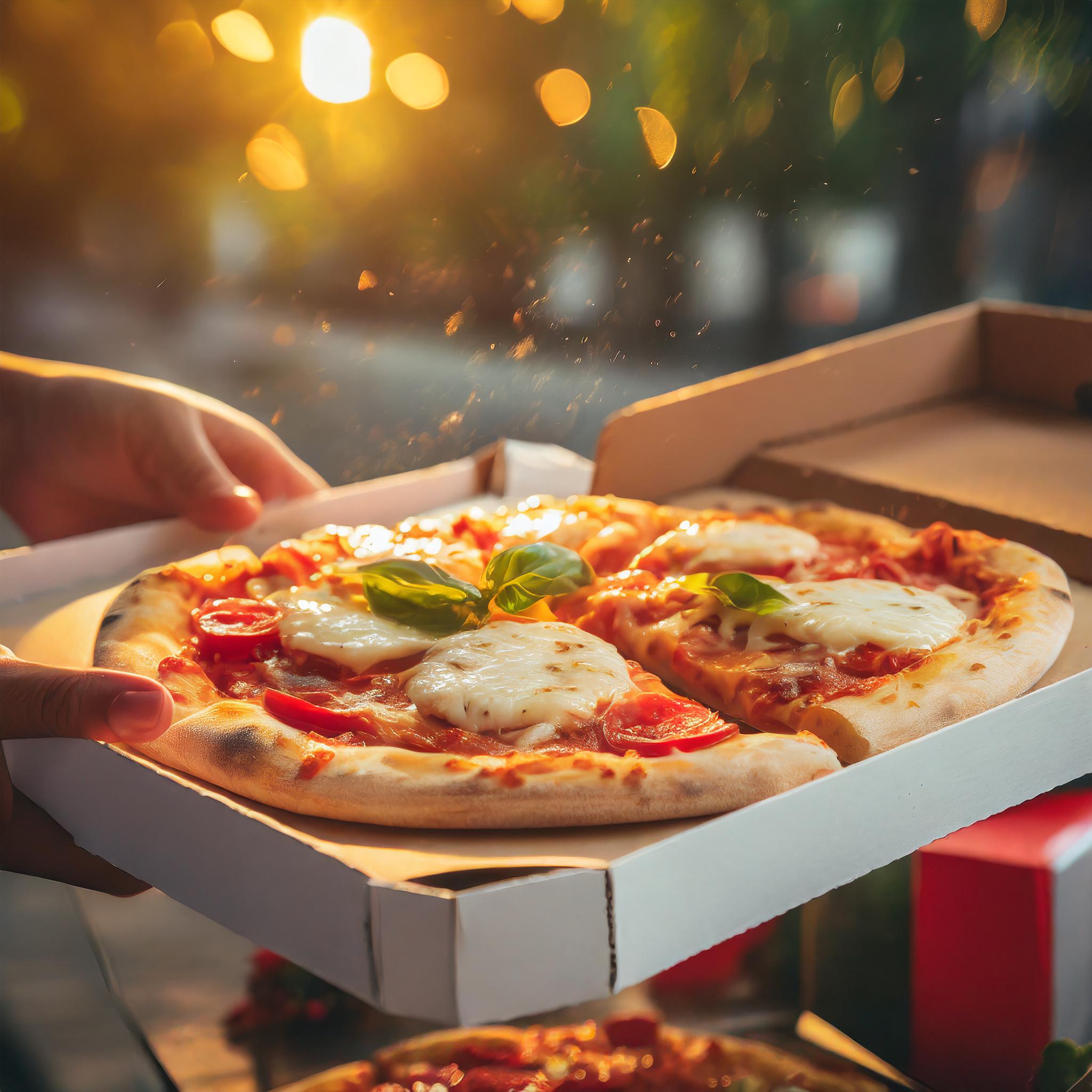 Steinofen-Pizza, die frisch gebacken wird