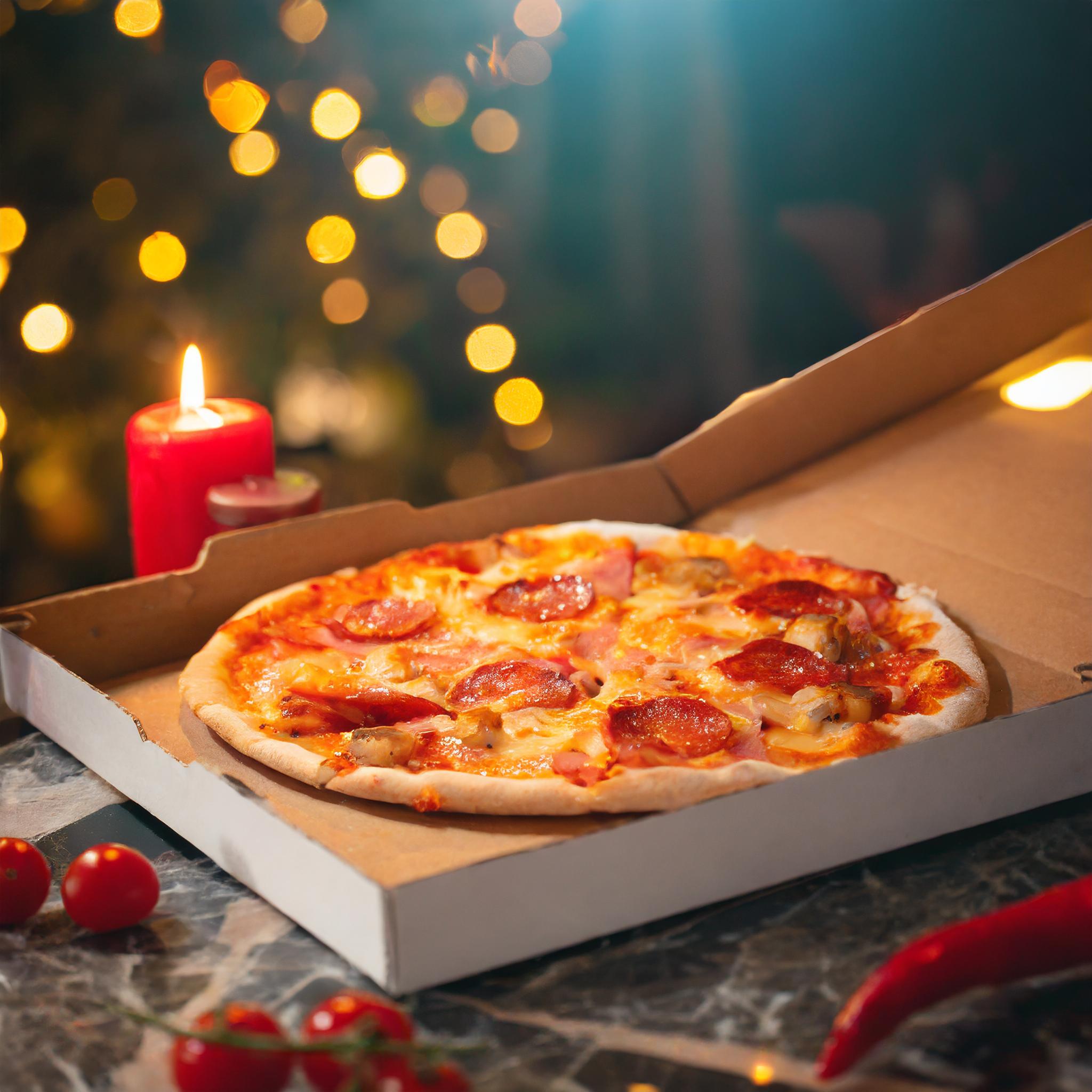 Moderne italienische Pizza aus Holzofen mit frischen Zutaten